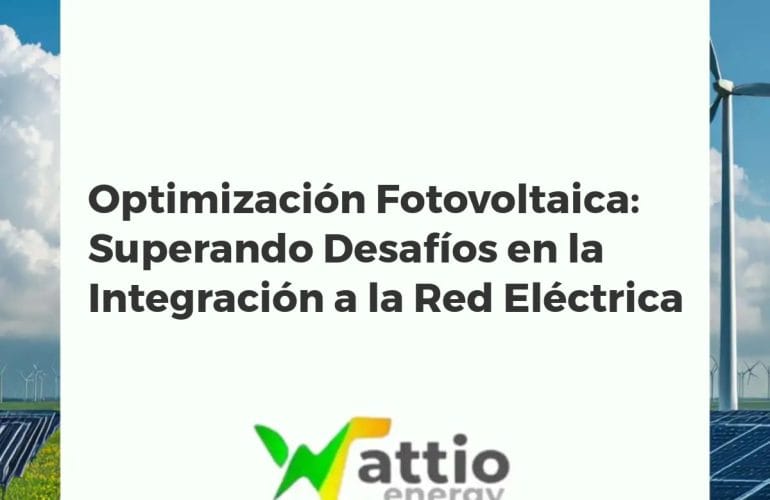 Granja solar fotovoltaica masiva interconectada a una red eléctrica con torres de alta tensión y un centro de control digital, simbolizando la integración de energías renovables.