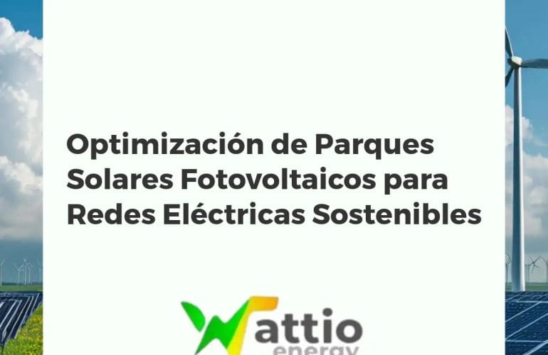 Amplio parque solar fotovoltaico optimizado para la red eléctrica, con paneles brillantes bajo el atardecer y tecnología de control.