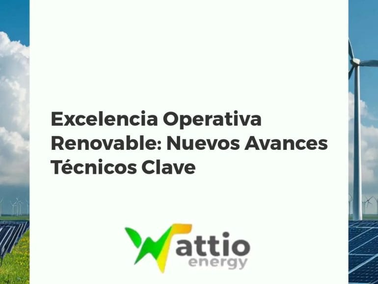 Granja solar y parque eólico con gráficos digitales que simbolizan optimización y eficiencia operativa renovable