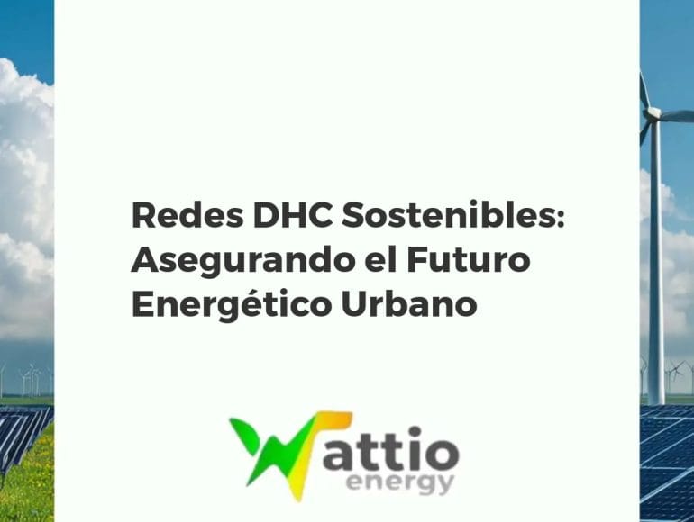 Infraestructura urbana con redes DHC, integrando fuentes renovables para calefacción y refrigeración eficientes.